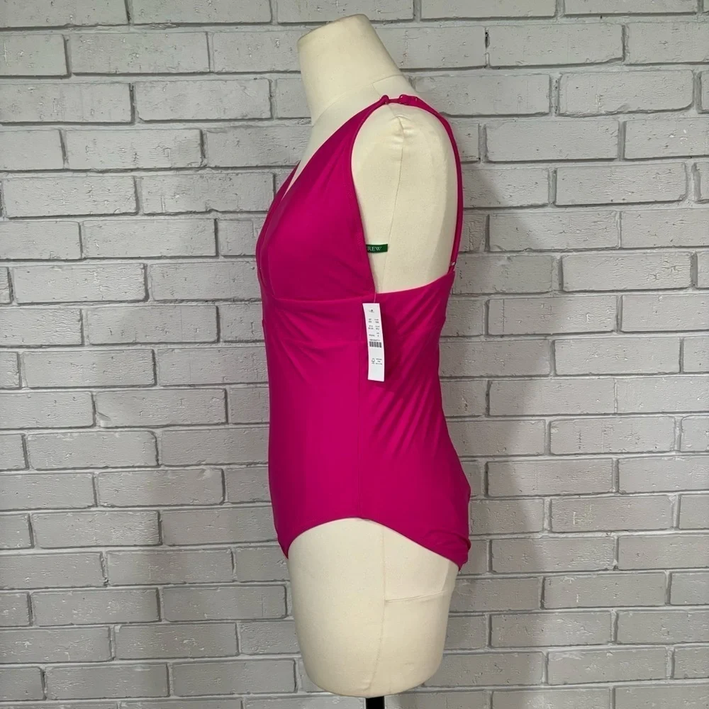 J.Crew Women’s Pink One‎ Piece Plunge Swimsuit